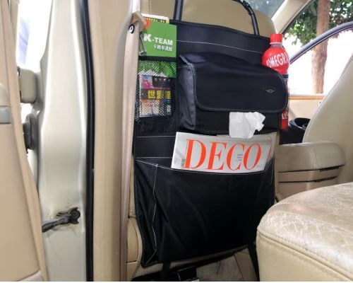 The back seat of tissue box and drinks magazine bags